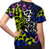Color Block Leopard Print Women's Crewneck Tee in Techno